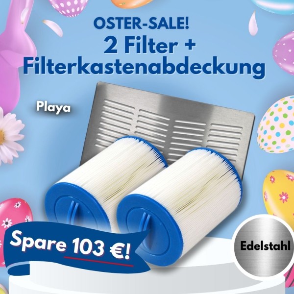 103 € sparen: Hochwertige Filterkastenabdeckung aus Edelstahl Playa mit 2 Kartuschenfiltern
