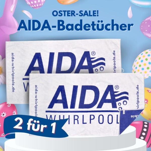 50 % sparen: 2 AIDA-Badetücher zum Preis von einem, hochwertiges Handtuch (80 x 150 cm)